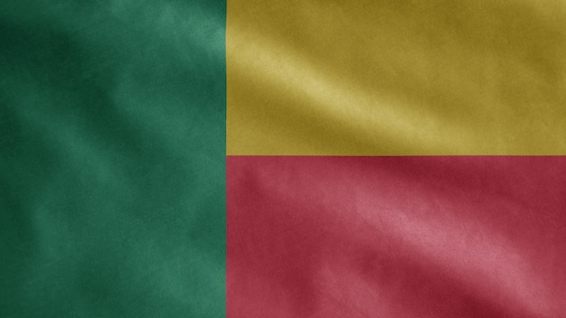 Beninese flag waving in the wind