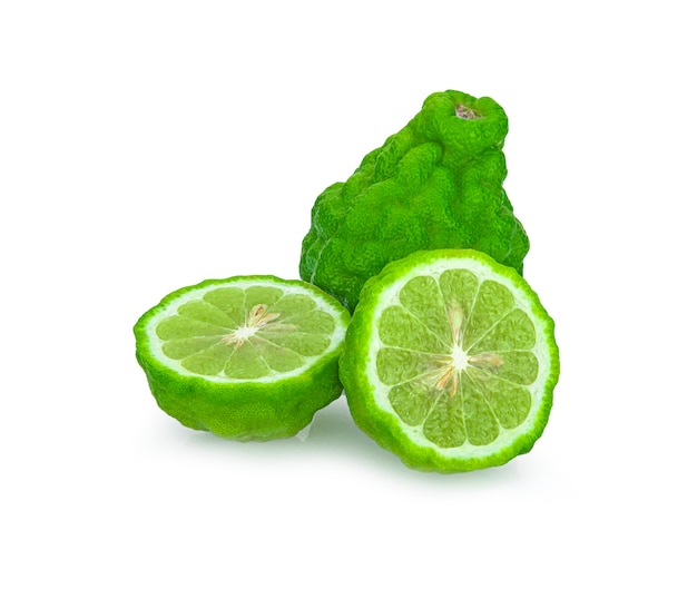 Bergamot isolated on white wall