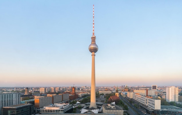 Berlin TV tower at Alexanderplatz Germany view