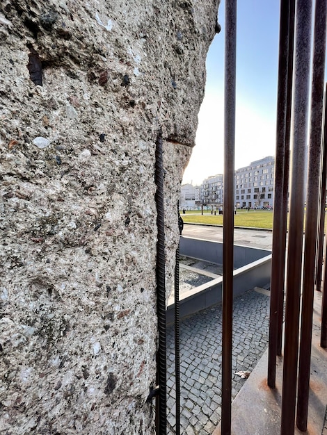 Berlin wall memorial Berlin Germany Segments of the reinforced concrete wall have been left as a reminder of events leading up to the fall of the wall