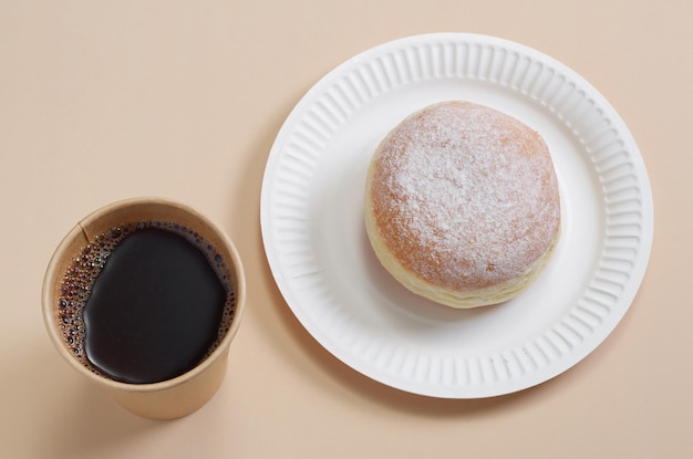 Berliner donut and coffee