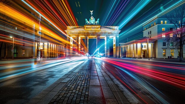 Photo berlins brandenburger gate at night