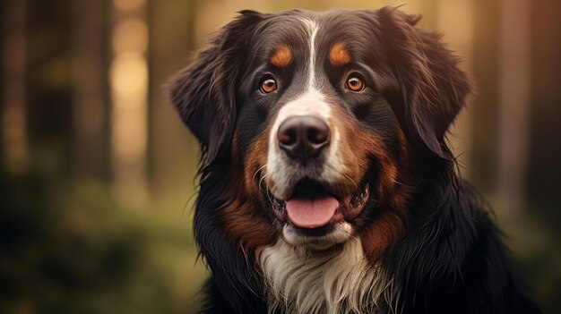 Bernese Mountain Dog with a beautiful background Generative AI