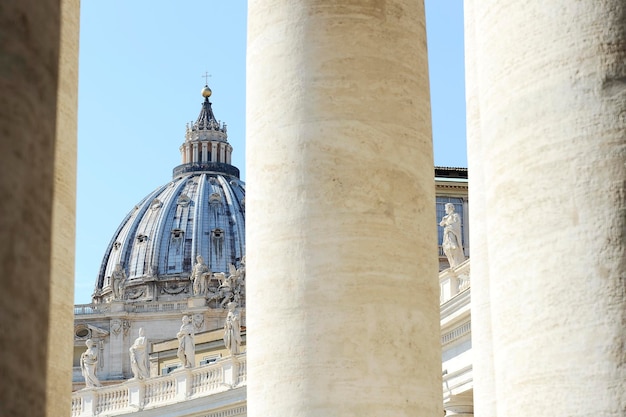 The Bernini's columns against saint peter's Basilica Vatican city Rome Italy