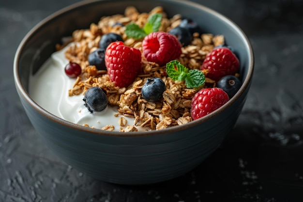 Berries and Bliss A Wholesome Granola Bowl with Greek Yogurt