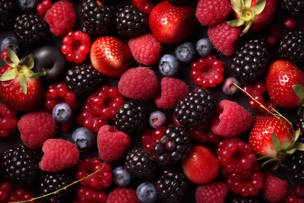 Berries red fruits mix Generate Ai