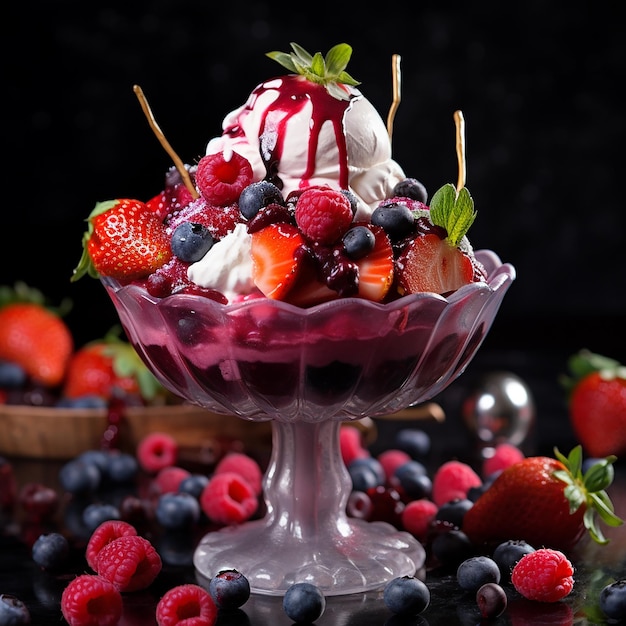 Berry Bliss Delight Melting Ice Cream with Berries