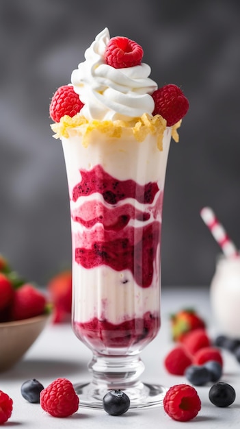 Berry Bliss Fruity Smoothie with Mixed Berries Banana and a Burst of Refreshing Goodness a Delightful Blend of Flavors