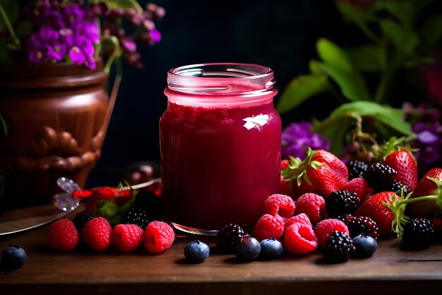 Berry blissful elixir homemade fruit juice