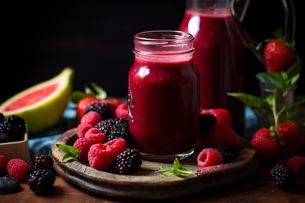 Berry blissful elixir homemade fruit juice