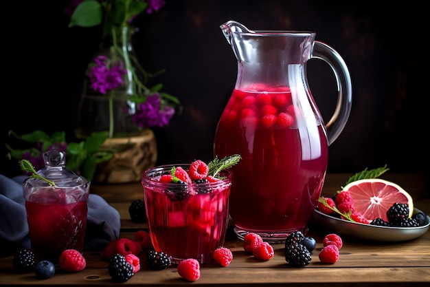 Berry blissful elixir homemade fruit juice