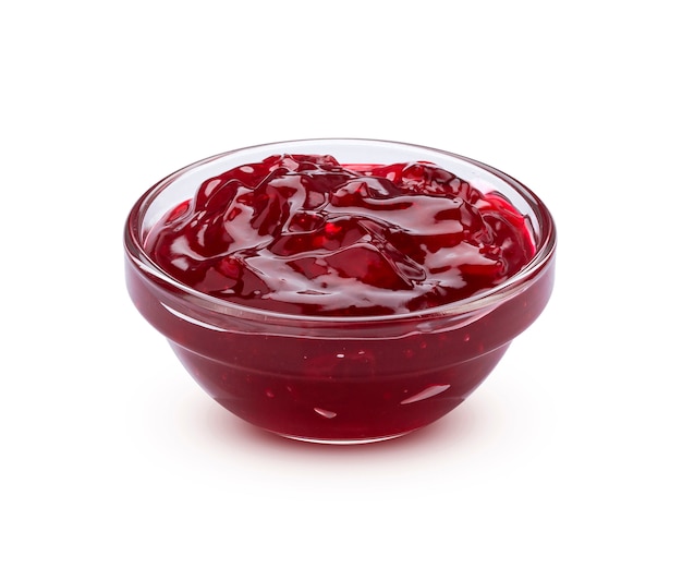 Berry jam in glass bowl