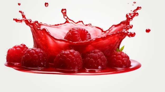 Berry Jam with Bubbles on White Background