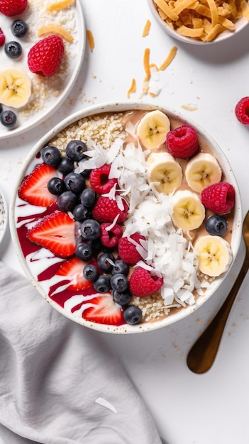 Berrylicious Delight Vibrant Smoothie Bowl with Mixed Berries Banana and Wholesome Goodness