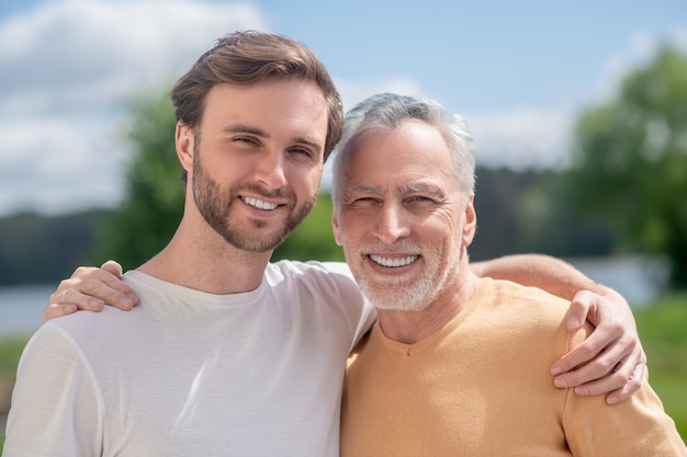 Best friends. A picture of a dad and son looking happy