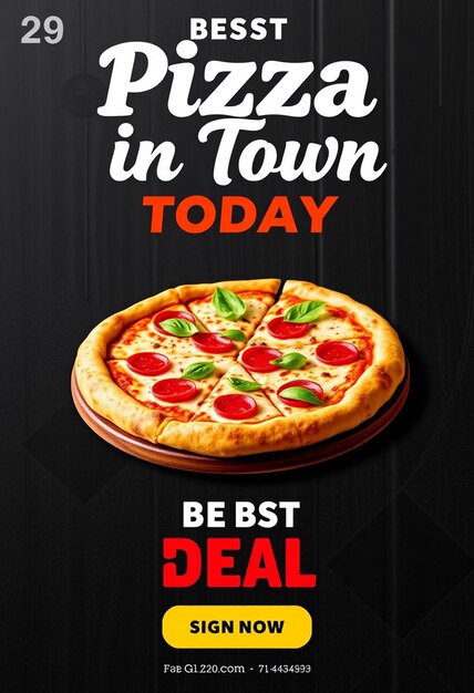 Best pizza in town today best deal social media template design