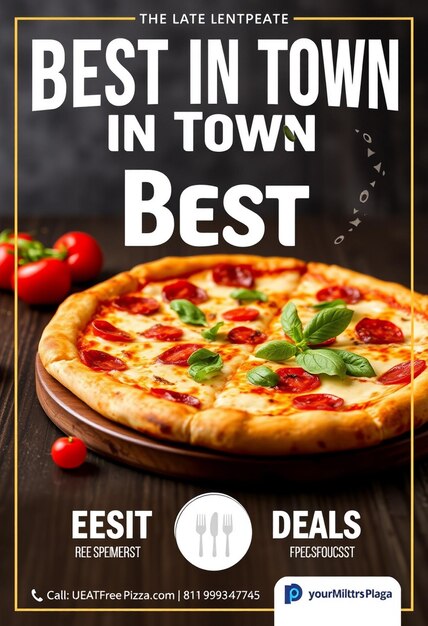 Photo best pizza in town today best deal social media template design