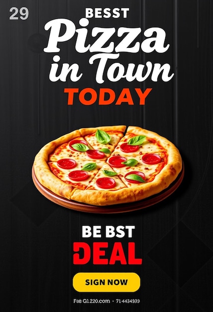 Best pizza in town today best deal social media template design