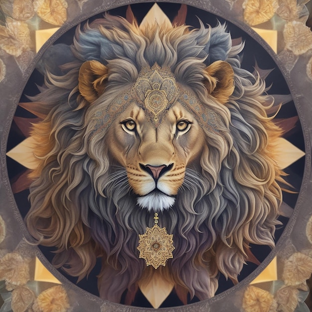 Best Quality 3d lion mandala design