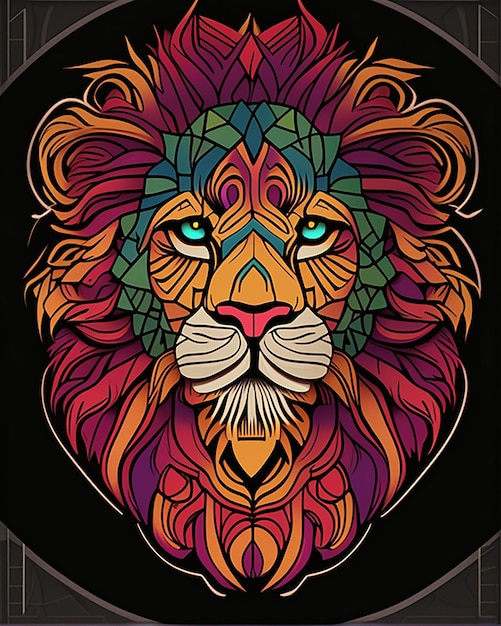 Best Quality 3d lion mandala design