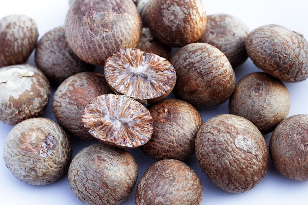 Betel nut on white background