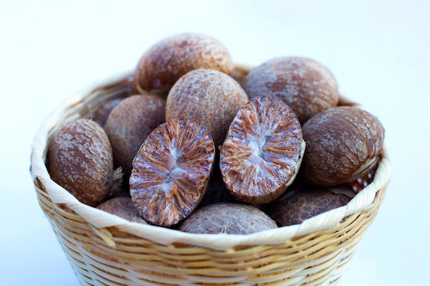 Betel nut on white background