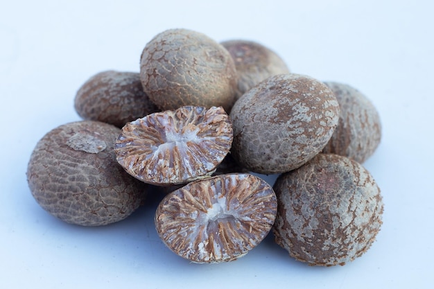 Betel nut on white background