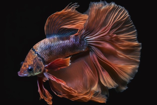 A betta fish with a red tail