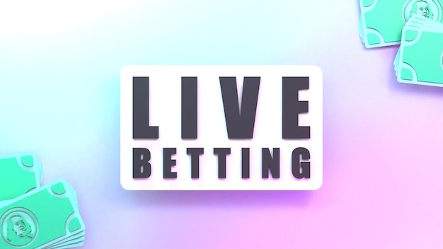 Betting banner Sports betting 3d render illustration