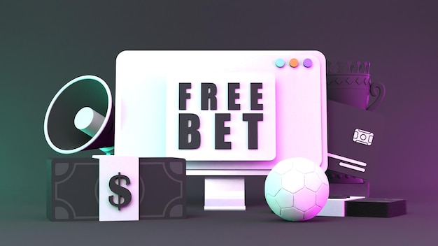 Betting banner Sports betting 3d render illustration