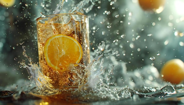 A beverage campaign featuring splashing effects