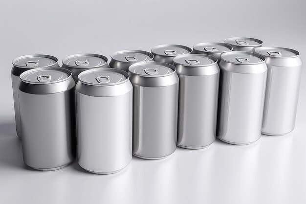 Beverage cans set blank aluminum packaging