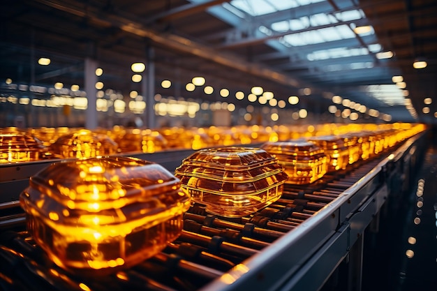 Beverage production and Preparation Glass bottles for filling a variety of drinks closeup