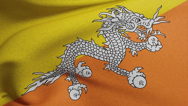 Bhutan flag waving texture