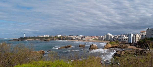 The Biarritz city and its famous sand beaches