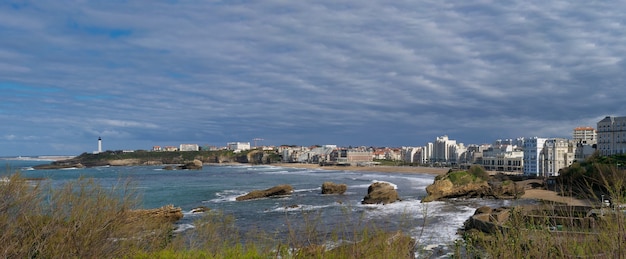 A Biarritz city and its famous sand beaches