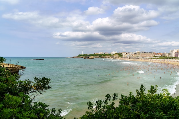 Biarritz France Beach on a sunny summer day. France.
