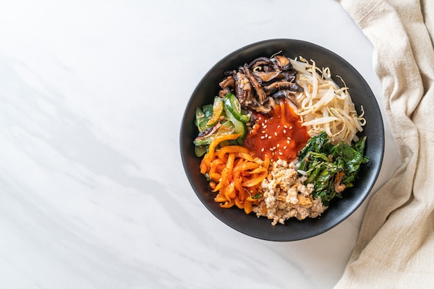 Bibimbap, Korean spicy salad with rice bowl