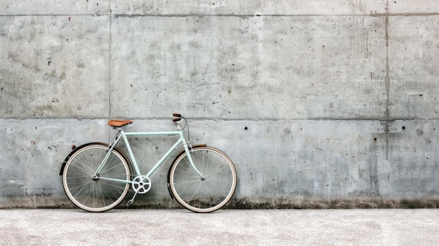 Bicycle Against Concrete Wall