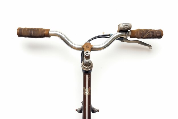 Photo bicycle handlebar on a white background