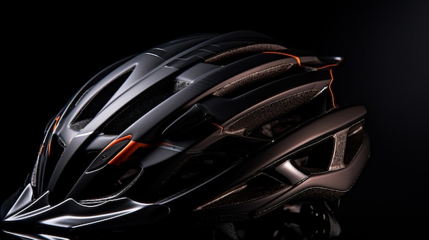 A bicycle helmet on a black background