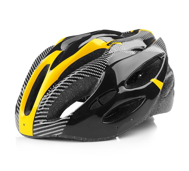 Bicycle helmet on white background