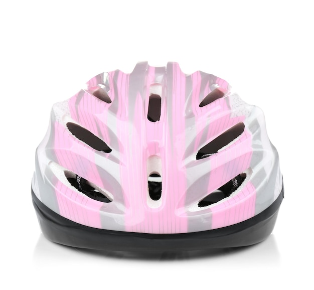 Bicycle helmet on white background