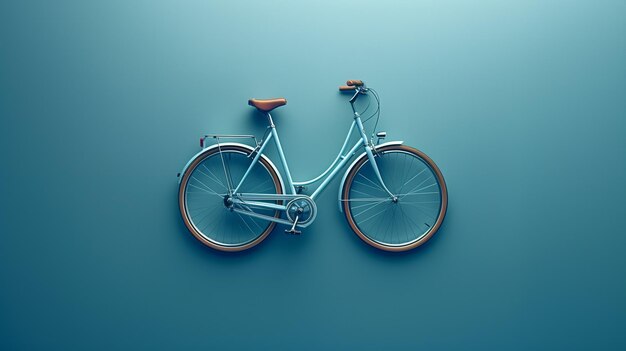 Photo a bicycle is on a blue background with a blue background