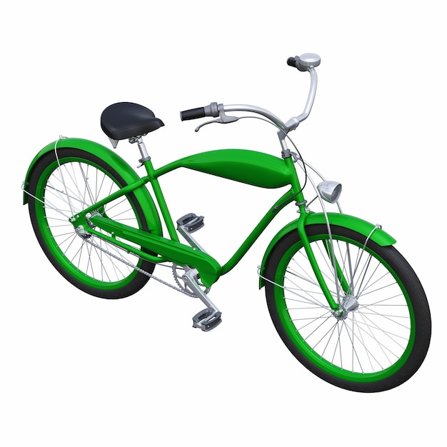 bicycle, isolated on white background, 3D illustration, cg render