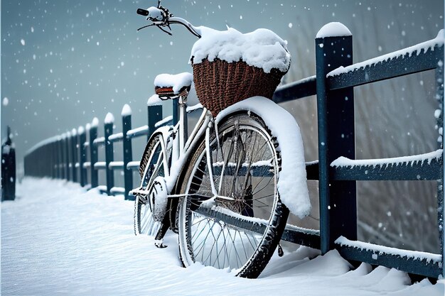 Bicycle and snow realistic photo 500px award approved 3_2jpg