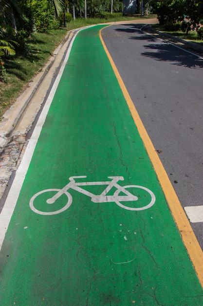 bicycle symbol lane  on the road