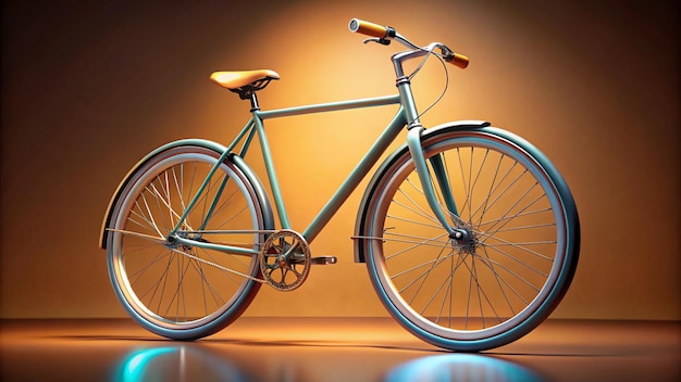 Photo a bicycle with a green frame is on display