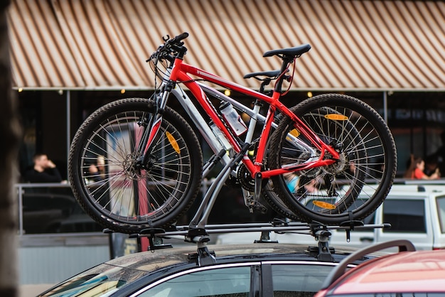 Photo bicycles located on car