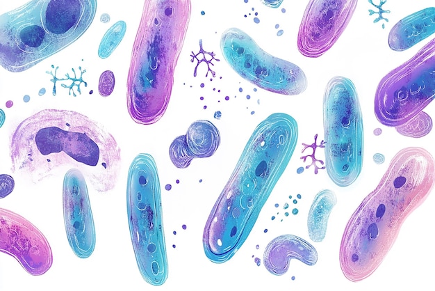 Photo bifidobacterium illustration on white background